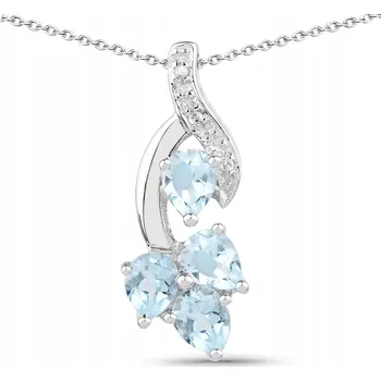 Přívěsek Přírodní Topaz Diamant Stříbrný Přívěsek