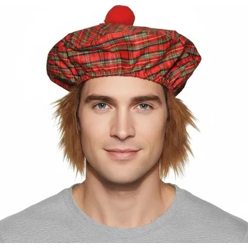 Karnevalový doplněk Skotský baret s vlasy