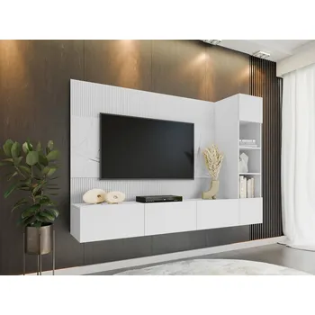 Obývací stěna MOB Obývací stěna Coprea II (bílá + mramor bílý)