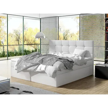 Postel Mirjan_zondo Boxspring postel 140 cm Cinara (ekokůže soft 017 (bílá)