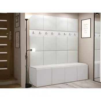 Předsíňová stěna Mirjan_zondo Předsíňová sestava Timothy V (bílá + ekokůže Soft 017)