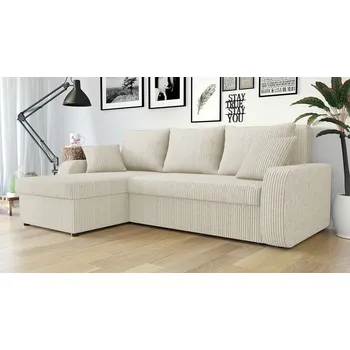 Sedací souprava MOB Rohová sedačka Delmur (krémová) (s úl. prostorem)