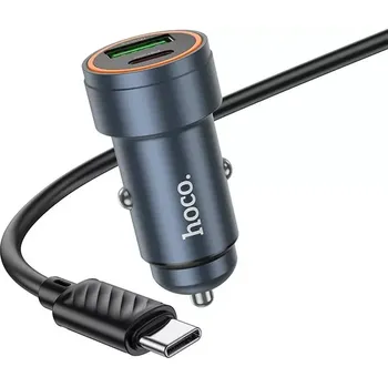 Nabíječka do auta Hoco USB A + USB C QC3.0 PD 30W + kabel USB C na USB C Z57A černá