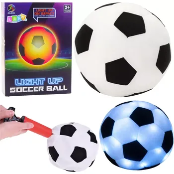 Fotbalový míč Svítící měkký fotbalový míč pro děti s pumpičkou, černo‑bílý