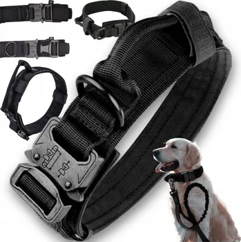 Obraz MEGA SILNÝ OBROŽEK PRO VELKÉHO PSA KOVOVÁ PŘEZKA PEVNÝ NASTAVITELNÝ L