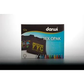 Speciální výtvarná barva DARWI TEX OPAK fixy na textil sada 12 x 6 ml