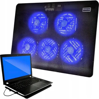 Chladicí podložka Interlook s 5 ventilátory pro 12-17" notebooky a LED podsvícením