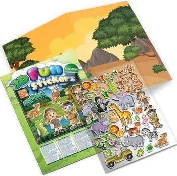 plyšák Veselé safari s 3D samolepkami