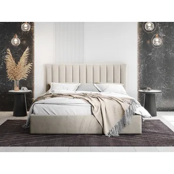 Postel Mirjan_zondo Manželská postel 160 cm Norway (béžová) (s roštem a úl. prostorem)