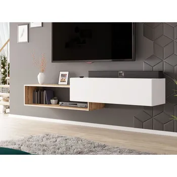 Televizní stolek Mirjan_zondo Univerzální TV stolek Karidor (dub wotan + bílá)