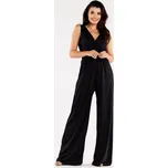 Černý brokárový overal se zavinovacím výstřihem, velikost M