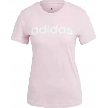 Dámské tričko TRIČKO dámské ADIDAS LOUNGWEAR ESSENTIALS SLIM LOGO TEE RŮŽOVÉ vel. M