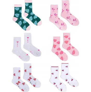 Dívčí bavlněné Ponožky BALENÍ 6 KUSŮ 39-41, YOCLUB