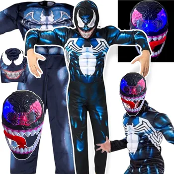 Karnevalový kostým KOSTÝM PRO CHLAPCE VENOM AVENGERS, MASKA NA PLES, KARNEVAL + SVÍTÍCÍ MASKA
