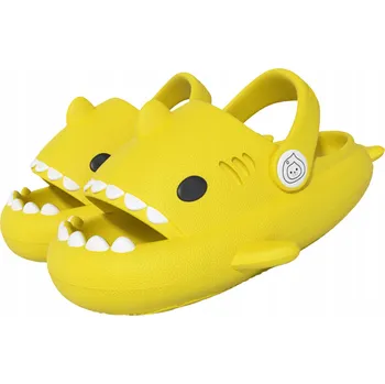 Chlapecké bačkory Dětské Pantofle Papuče K bazénu Protiskluzové Žraloci Žluté 22/23 EU