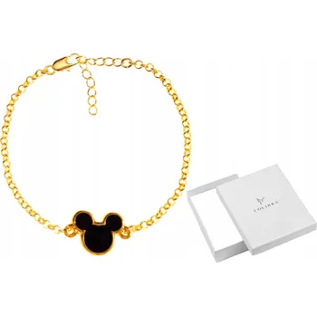 Náramek ZLATÝ NÁRAMEK ČERNÝ s Minnie Mouse MOUSE