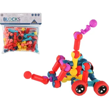 ostatní stavebnice Teddies Stavebnice kostky plast 2 barvy v sáčku 24,5x23cm