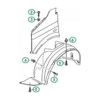 Blatník karosérie sada upevňovacích dílů pro blatník