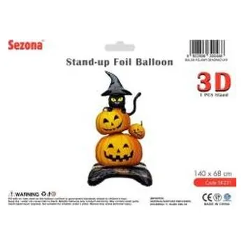 Balónek Balon Halloween Dynie i kot 140x68cm