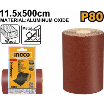 Brusný papír Ingco papír brusný P80 11,5 x 500cm