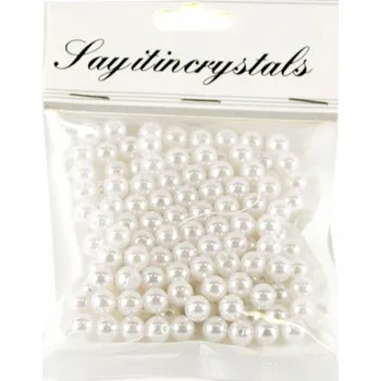 Dětské navlékací korálky Korálky 8 mm - bílé - 150 ks - PK510-2