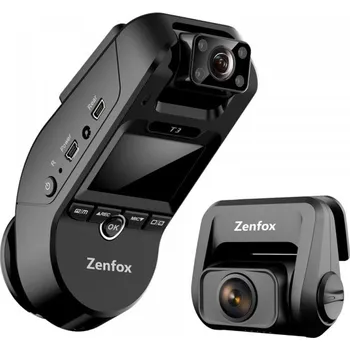 Kamera do auta Zenfox T3 3CH 2K Přední + 1080P IR Interiérová + 1080P zadní + Wi-Fi + GPS autokamera