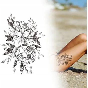 Odstranitelné tetování Dočasné vodní tetování DVOJITÁ KVĚTINA / PRO ŽENY