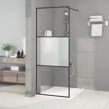 Sprchová zástěna walk-in 80 x 195 cm napůl mléčné ESG sklo IM_152105