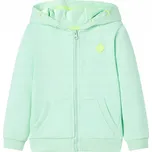 Dětská mikina s kapucí na zip, světle zeleň, velikost 128