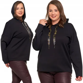 Dámská mikina Dámská volná Mikina S Kapucí se zlatými ozdobami, Elegantní MORAJ S