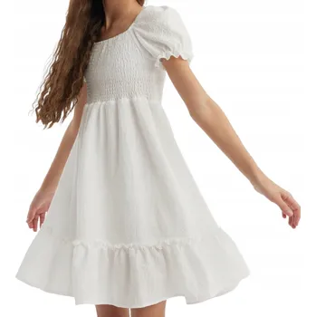 Dívčí šaty Krásné šaty pro dívku na svatební hostina čistě bílé, 146