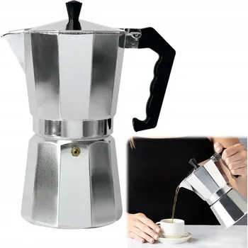 Kávovar HLINÍKOVÁ KÁVOVAR ESPRESSO MOKA, ZÁSOBNÍK NA 9 ŠÁLKŮ