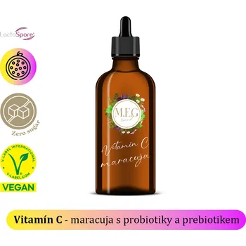 Doplněk stravy M.E.G Vitamín C - Maracuja s probiotiky a prebiotikem se sladidlem