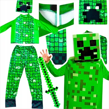 Karnevalový kostým KOSTÝM MINECRAFT PRO CHLAPCE CREEPER - MASKA A OBLEČENÍ, PŘEVLEK NA PLES