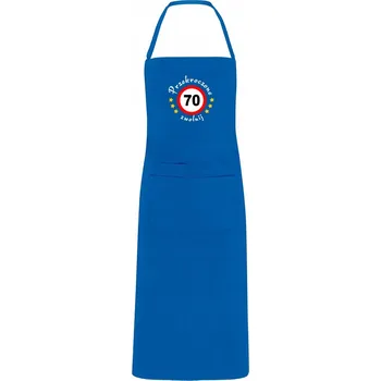 Kuchyňská zástěra Kuchyňská zástěra s výšivkou jako dárek k 70. narozeninám – Výšivka 70