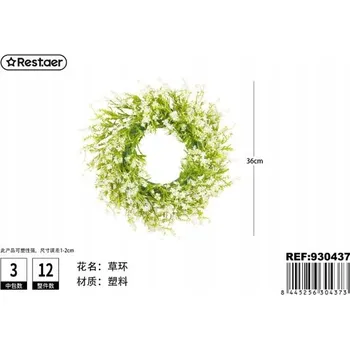 umělá květina Umělý Zelený Věnec 36 cm - Dekorace do Interiéru