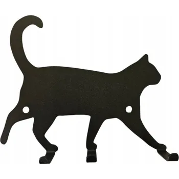 Věšák Ozdobný nástěnný věšák na klíče kocour Azrael 20x16x3 Černý