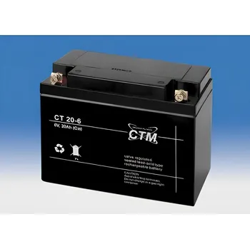 Záložní zdroj Baterie - CTM CT 6-20 (6V/20Ah - M5), životnost 5let