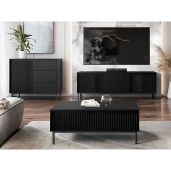 Obývací stěna MOB Sada nábytku do obývacího pokoje Somkera II (černá)