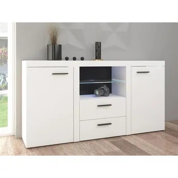 Komoda Mirjan_zondo Kombinovaná komoda Rokara (bílá) (osvětlení led)