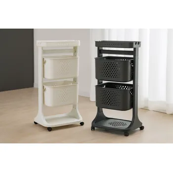 regál PLASTOVÝ STOJAN SE DVĚMA KOŠI *7475