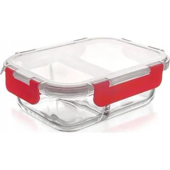 Dóza na potraviny Dělená skleněná dóza na potraviny s těsněním, lunchbox 950 ml