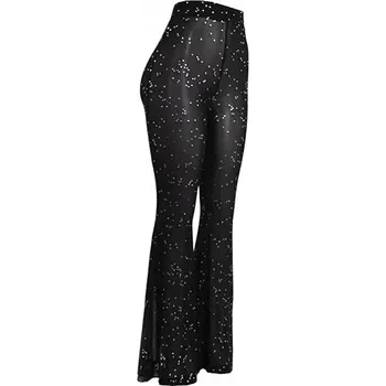 Dámské kalhoty DÁMSKÉ SEXY KALHOTY Z PRŮHLEDNÉ SÍŤOVINY S VYSOKÝM PASEM, vel L