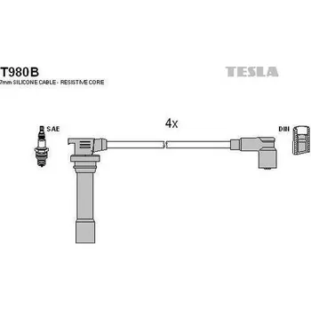 Zapalovací kabel zapalovací kabely sada TESLA T980B