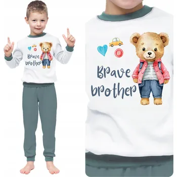 BAVLNĚNÉ DĚTSKÉ PYŽAMO PRO BRATRA DLOUHÝ RUKÁV VELIKOST 98