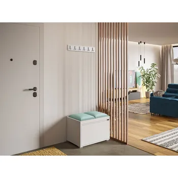 Předsíňová stěna Mirjan_zondo Nábytek do předsíně Kendora 60 + 2 kusy čalouněných nástěnných panelů Pag 30x30 (bílá) (Manila 11)