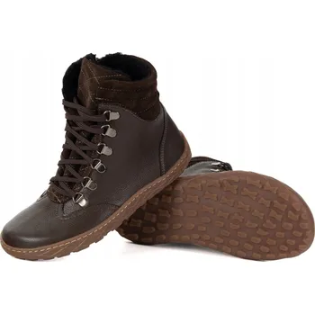 Dámská zimní obuv Dámské barefoot zimní kožené boty Olivier Runa zateplené hnědé 37