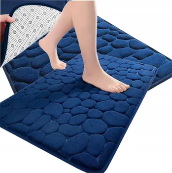 Koupelnová předložka MĚKKÁ ABSORPČNÍ KOUPELNOVÝ KOBEREČEK PROTISKLUZOVÝ 60X40CM ŠEDÁ