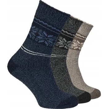 Pánské ponožky Ponožky pánské Alpaca Wolle 100% vlna 3 páry vícebarevné 39-42