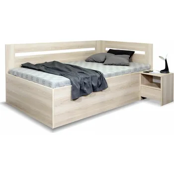 Postel Rohová postel Richardo 140x200 s úložným prostorem a roštem, pravá